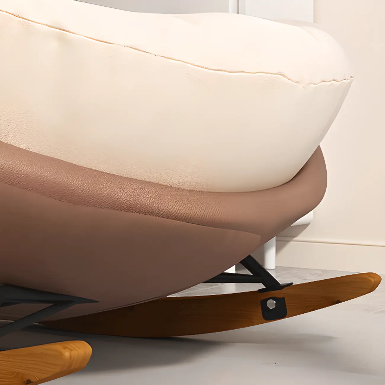 Scandinavian Upholstered Rocking Chair with Optional Ottoman Image - 12 | homeyfad