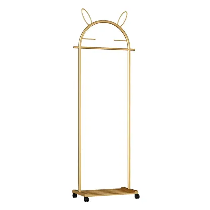 Modern Metal Coat Rack with Hooks & Shelf Image - 30
