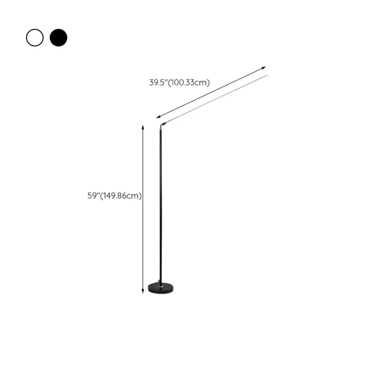 3 Color Temperature Dimmable LED Floor Lamp for Reading #size