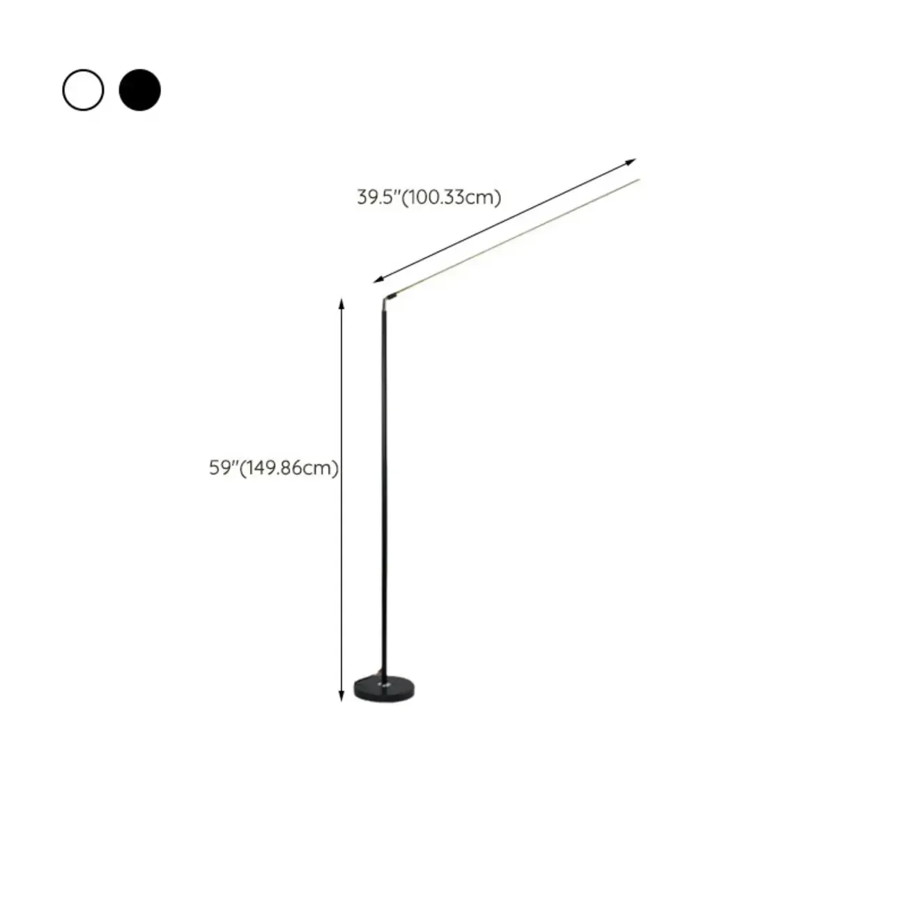 3 Color Temperature Dimmable LED Floor Lamp for Reading #size