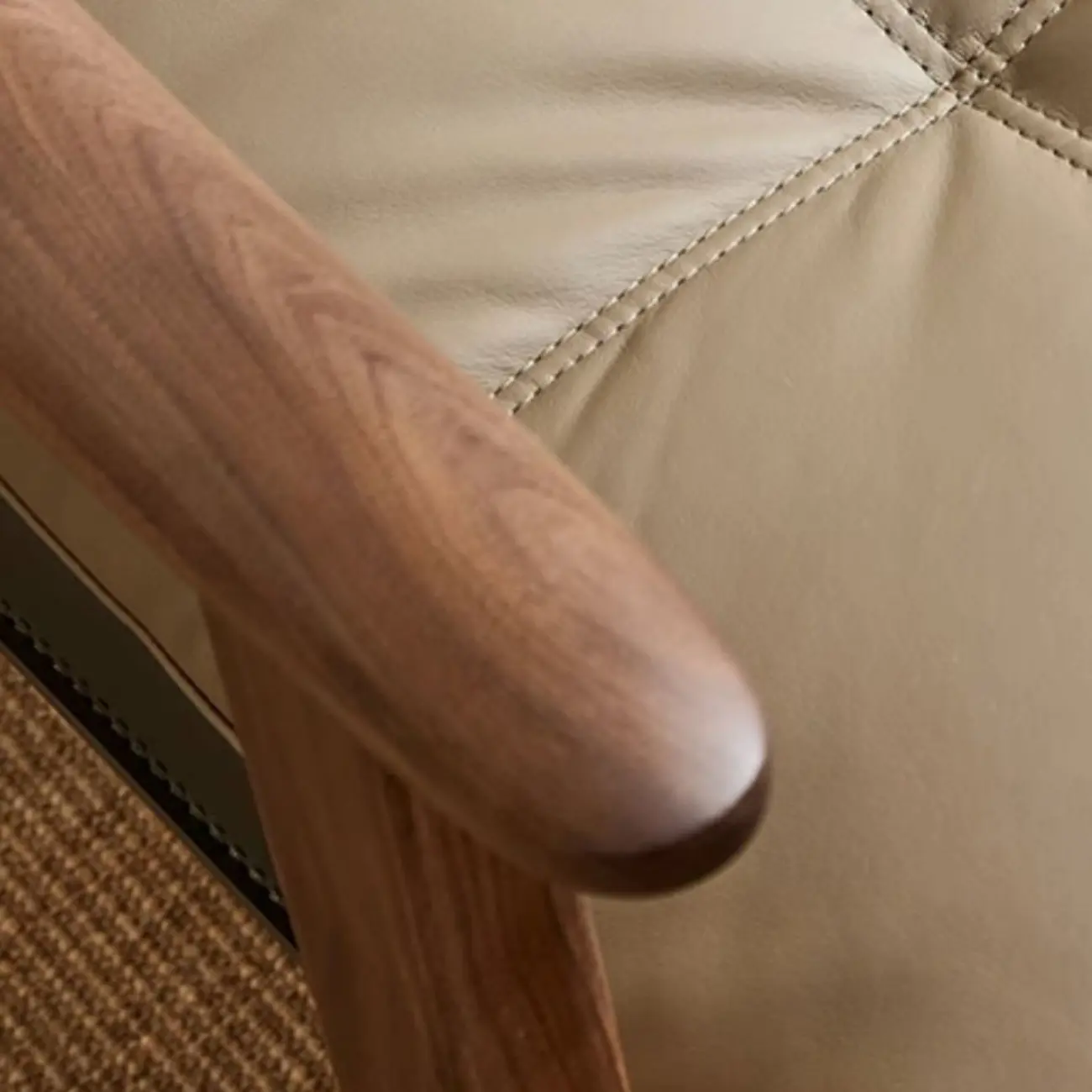 Scandinavian Green Genuine Leather Armchair  Image - 9 | homeyfad