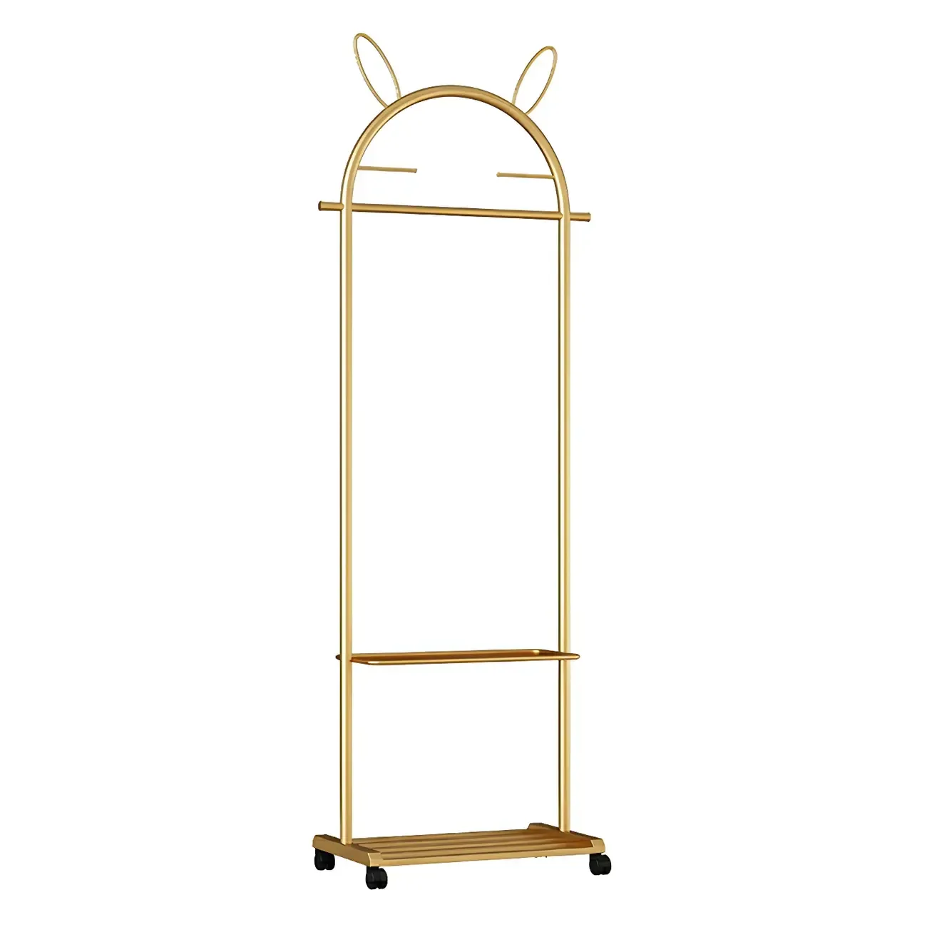 Modern Metal Coat Rack with Hooks & Shelf Image - 33