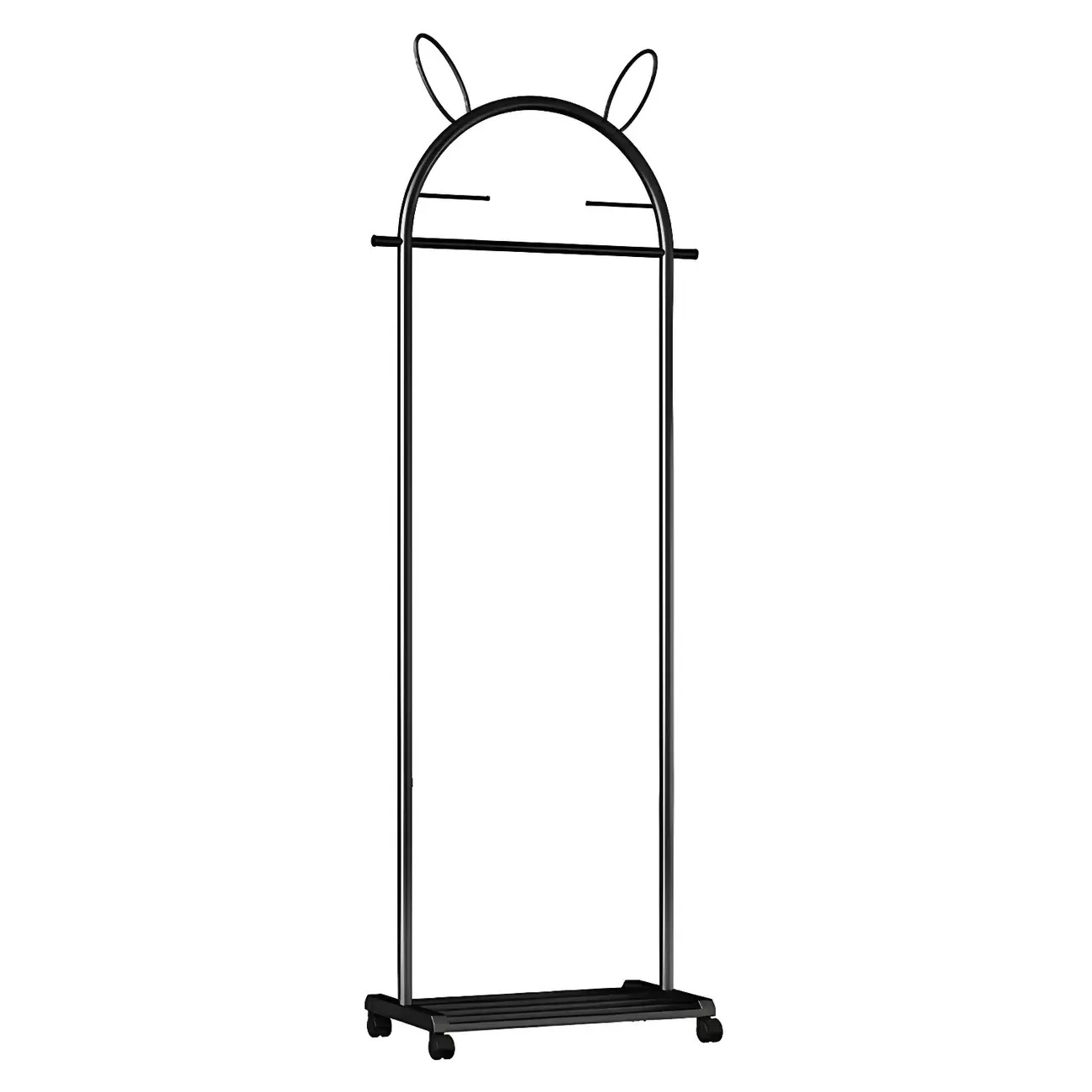 Modern Metal Coat Rack with Hooks & Shelf Image - 34