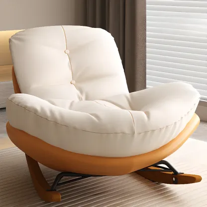 Scandinavian Upholstered Rocking Chair with Optional Ottoman Image - 15
