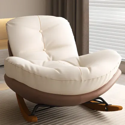 Scandinavian Upholstered Rocking Chair with Optional Ottoman Image - 17