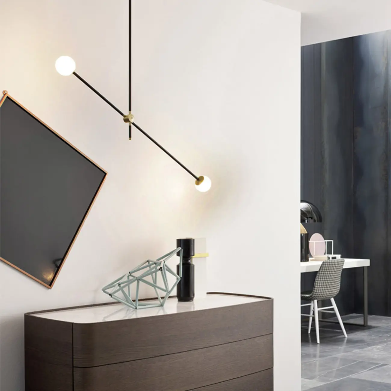 6-Light Modern Industrial Globe Chandelier with Sputnik Design Image - 3 | homeyfad