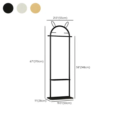 Modern Metal Coat Rack with Hooks & Shelf Image - 38