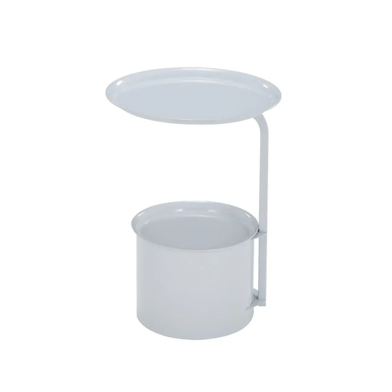 Glam Round 2-Tier Stone Top Side Table with Drum Base| HomeyFad