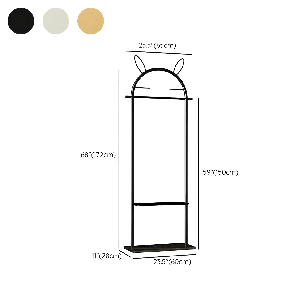 Modern Metal Coat Rack with Hooks & Shelf Image - 40 | homeyfad