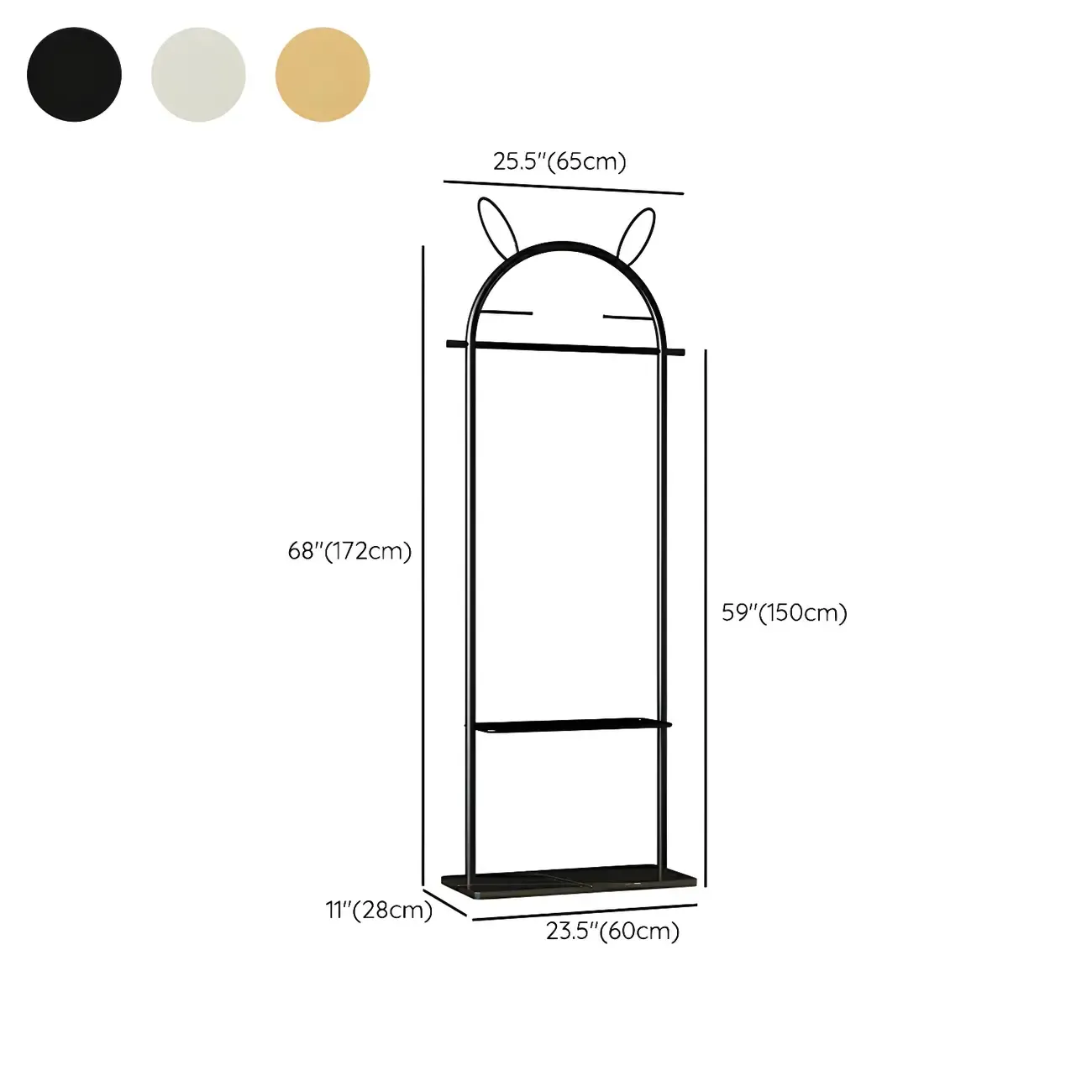 Modern Metal Coat Rack with Hooks & Shelf Image - 40