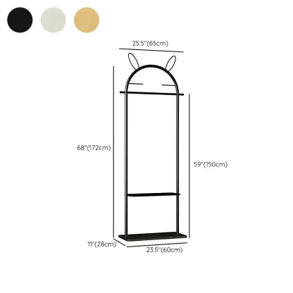 Modern Metal Coat Rack with Hooks & Shelf Image - 40