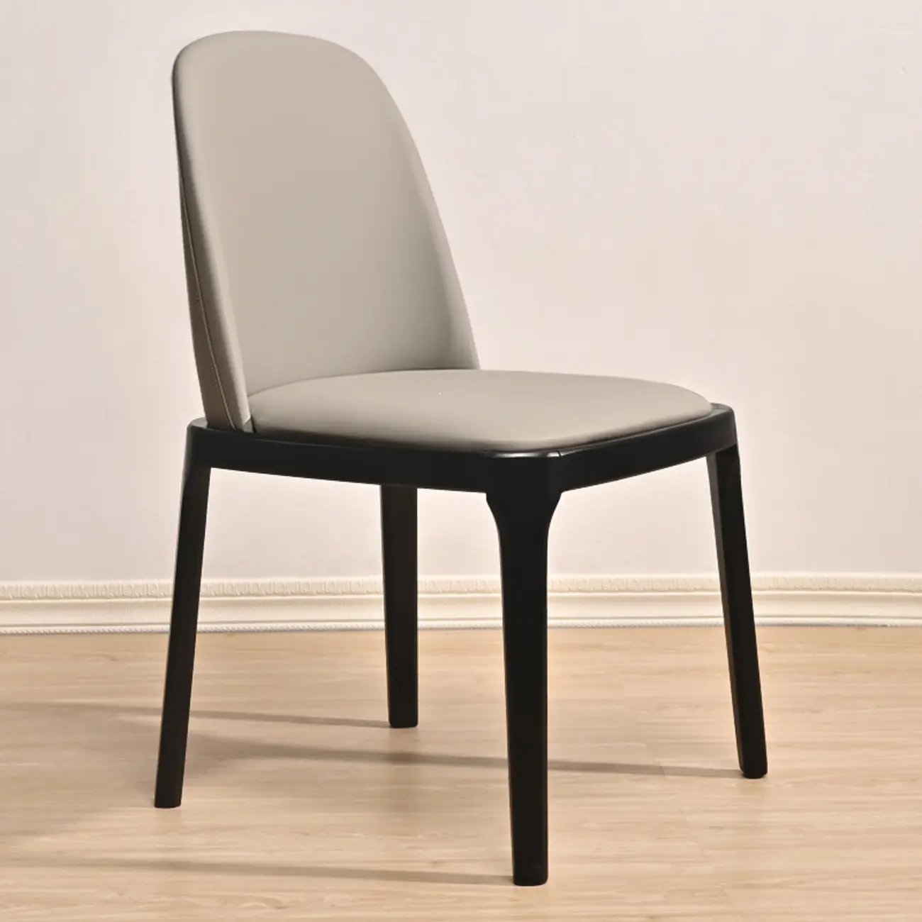 Wooden Modern Dining Chair Solid Back Armless with Upholstered Image - 27 | homeyfad