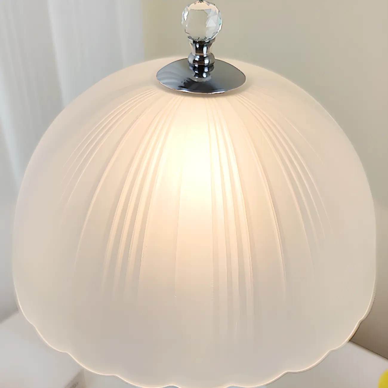 Hollow Floral Ceramic Desk Lamp with Glass Shade for Bedroom Image - 11 | homeyfad