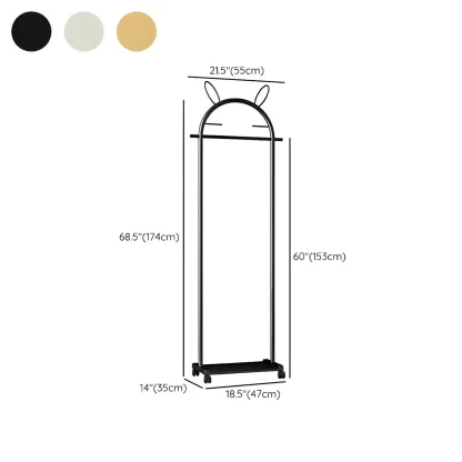 Modern Metal Coat Rack with Hooks & Shelf Image - 41