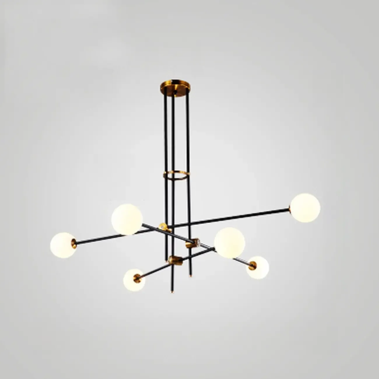 6-Light Modern Industrial Globe Chandelier with Sputnik Design Image - 7