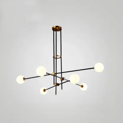 6-Light Modern Industrial Globe Chandelier with Sputnik Design Image - 7