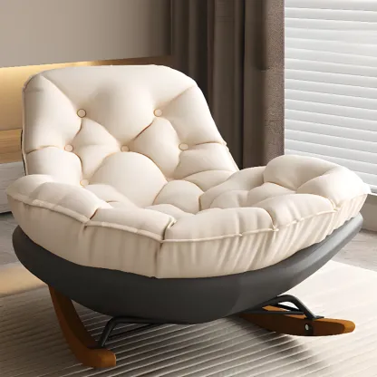 Scandinavian Upholstered Rocking Chair with Optional Ottoman Image - 21