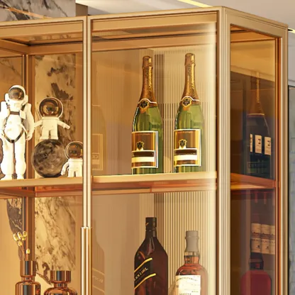 Metal Freestanding Display Cabinet with Glass Doors Image - 10