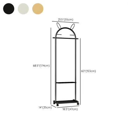 Modern Metal Coat Rack with Hooks & Shelf Image - 42
