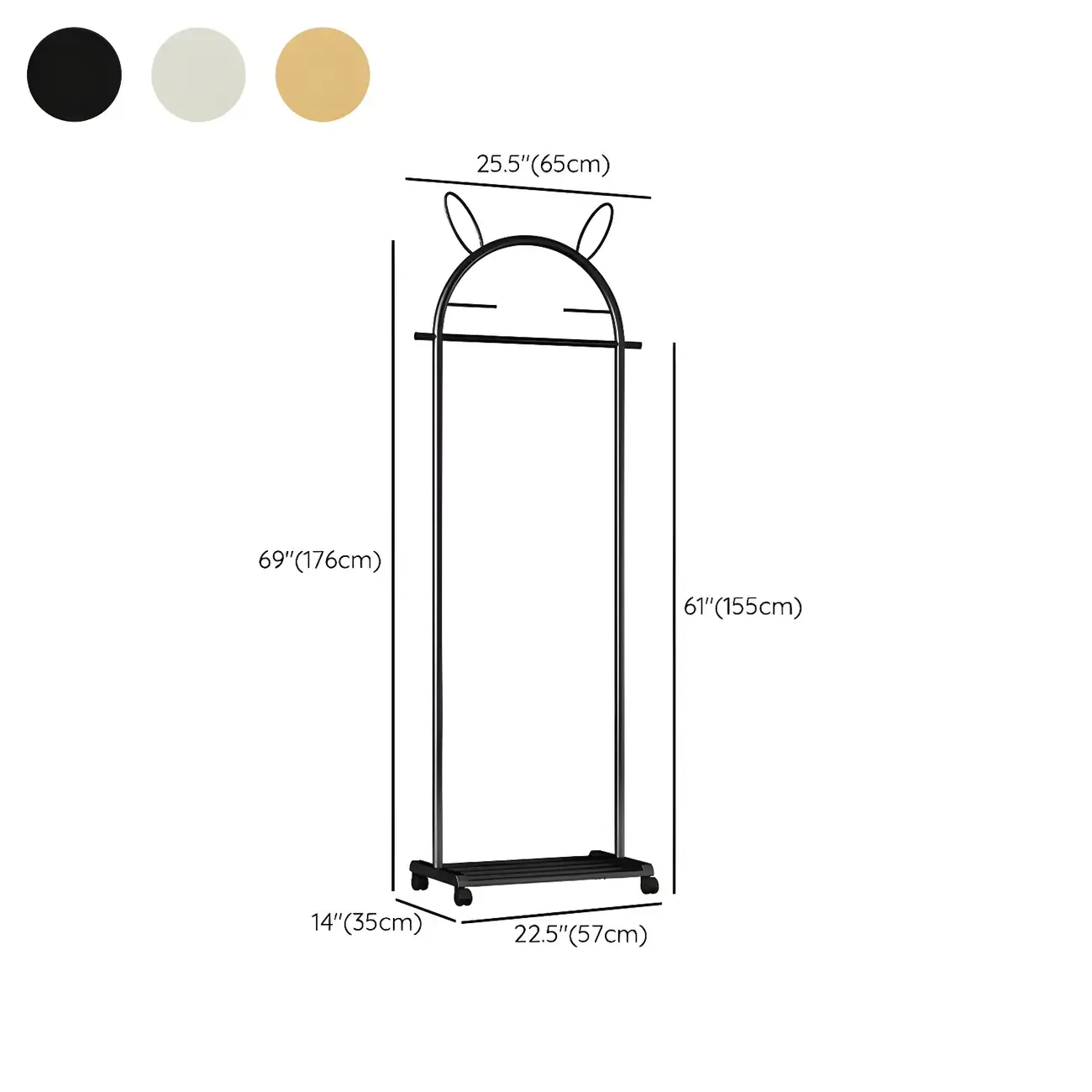 Modern Metal Coat Rack with Hooks & Shelf Image - 43