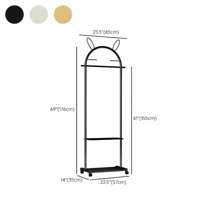 Modern Metal Coat Rack with Hooks & Shelf Image - 44