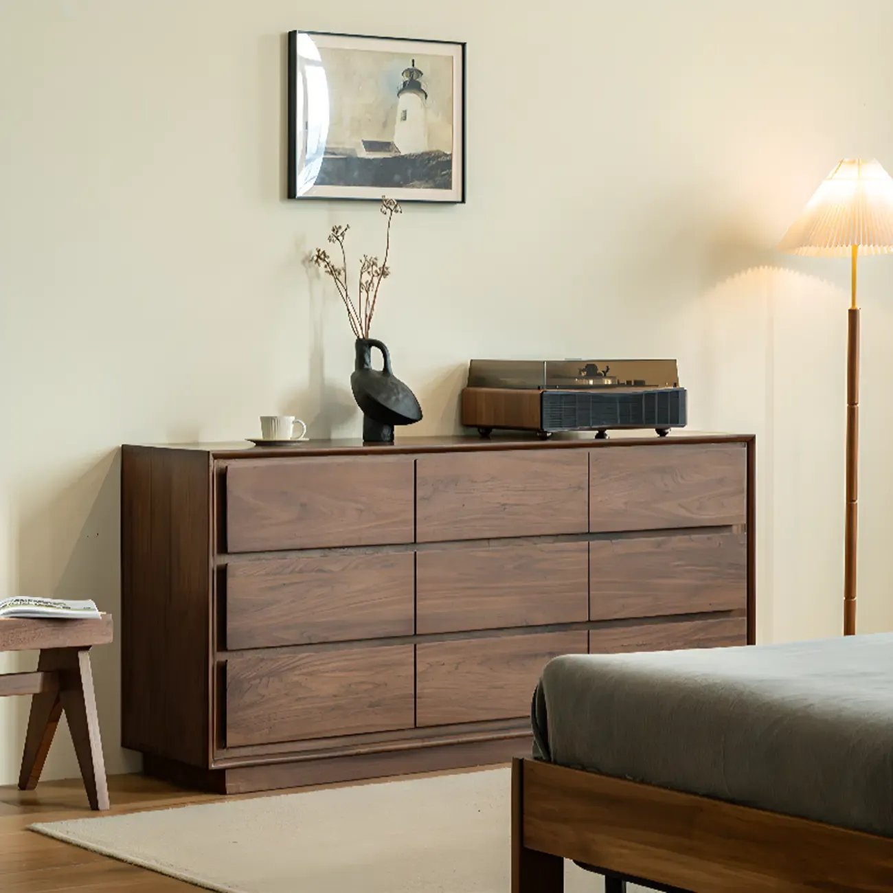 Dressers & Chests Modern Brown Wood WIth 9-Drawers Image - 1