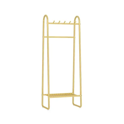 Industrial Metal Hall Tree with Shelf and Hooks Image - 5