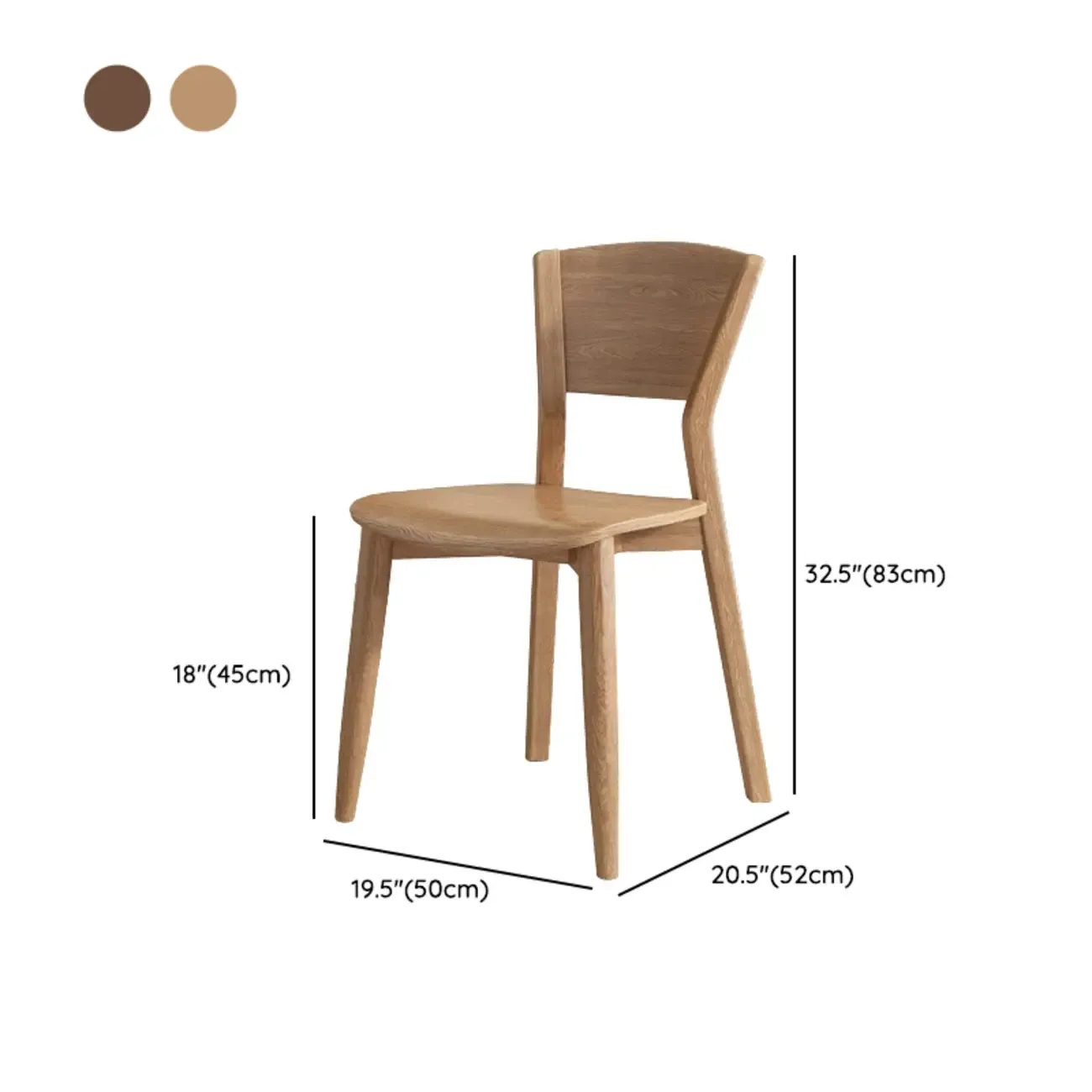 Simple Wooden Open Back Faux Leather Upholstered Dining Chair Image - 25