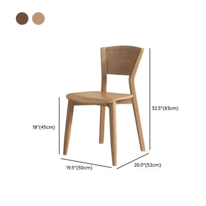 Simple Wooden Open Back Faux Leather Upholstered Dining Chair Image - 25