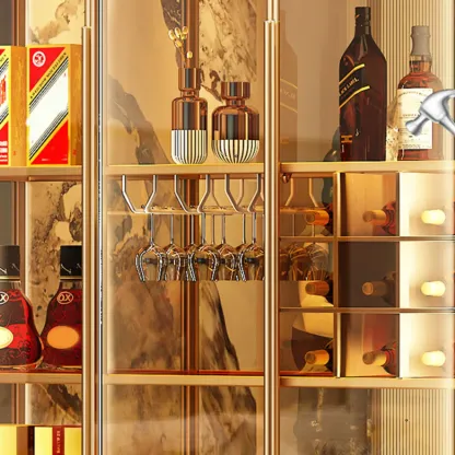 Metal Freestanding Display Cabinet with Glass Doors Image - 12