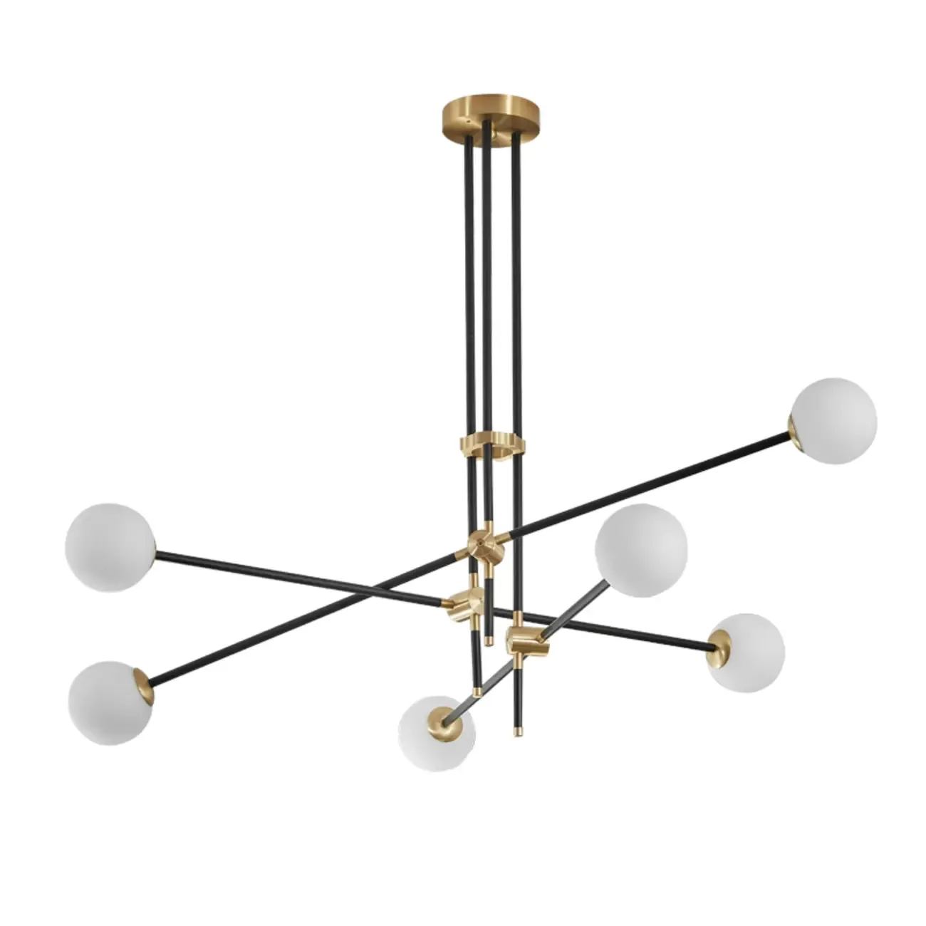 6-Light Modern Industrial Globe Chandelier with Sputnik Design Image - 10