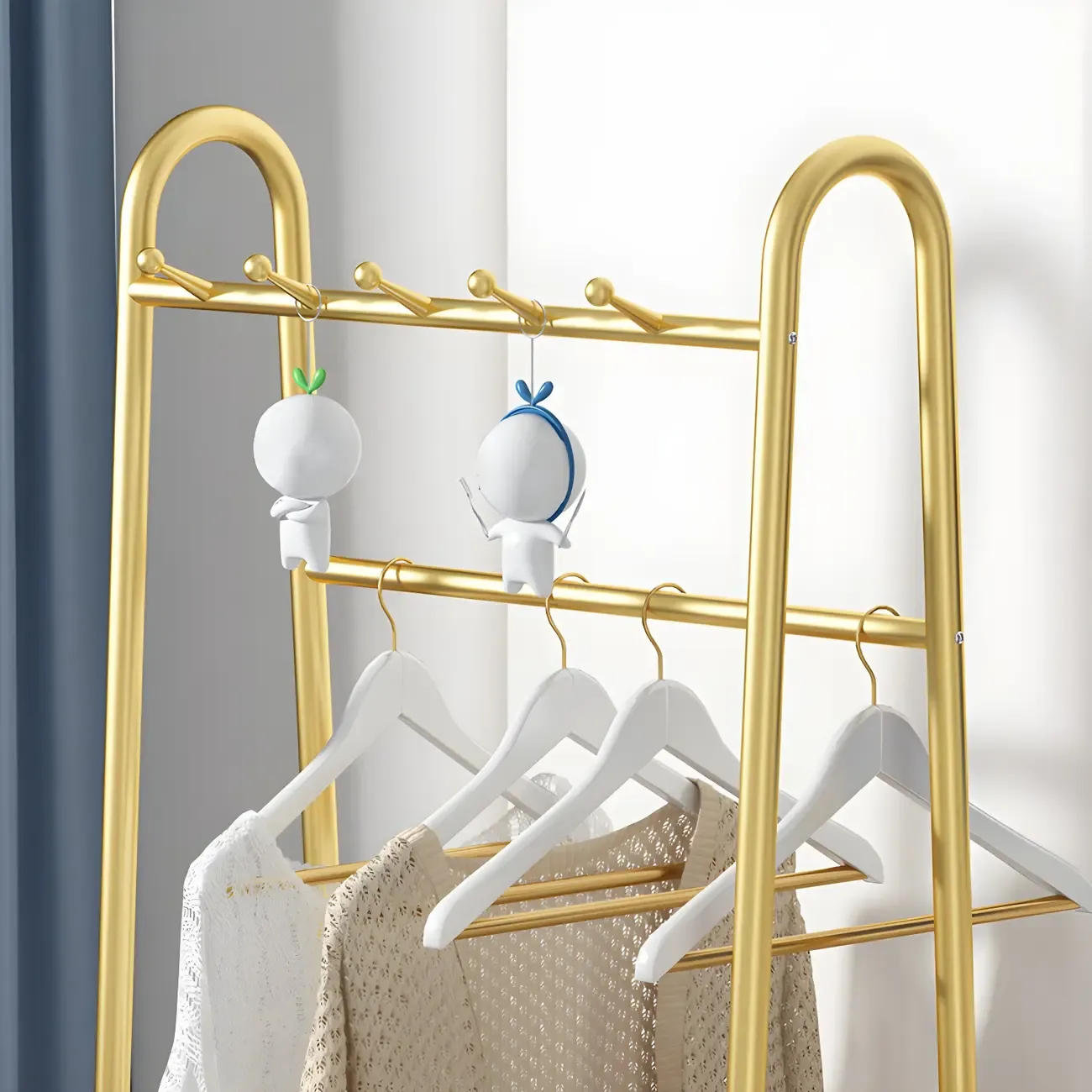 Industrial Metal Hall Tree with Shelf and Hooks Image - 6