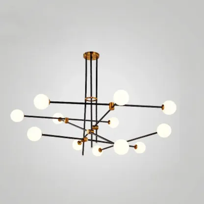 6-Light Modern Industrial Globe Chandelier with Sputnik Design Image - 11
