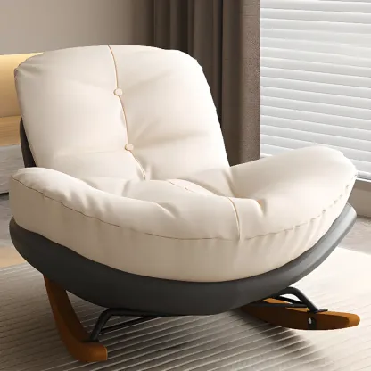 Scandinavian Upholstered Rocking Chair with Optional Ottoman Image - 25