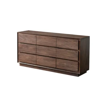 Dressers & Chests Modern Brown Wood WIth 9-Drawers Image - 3