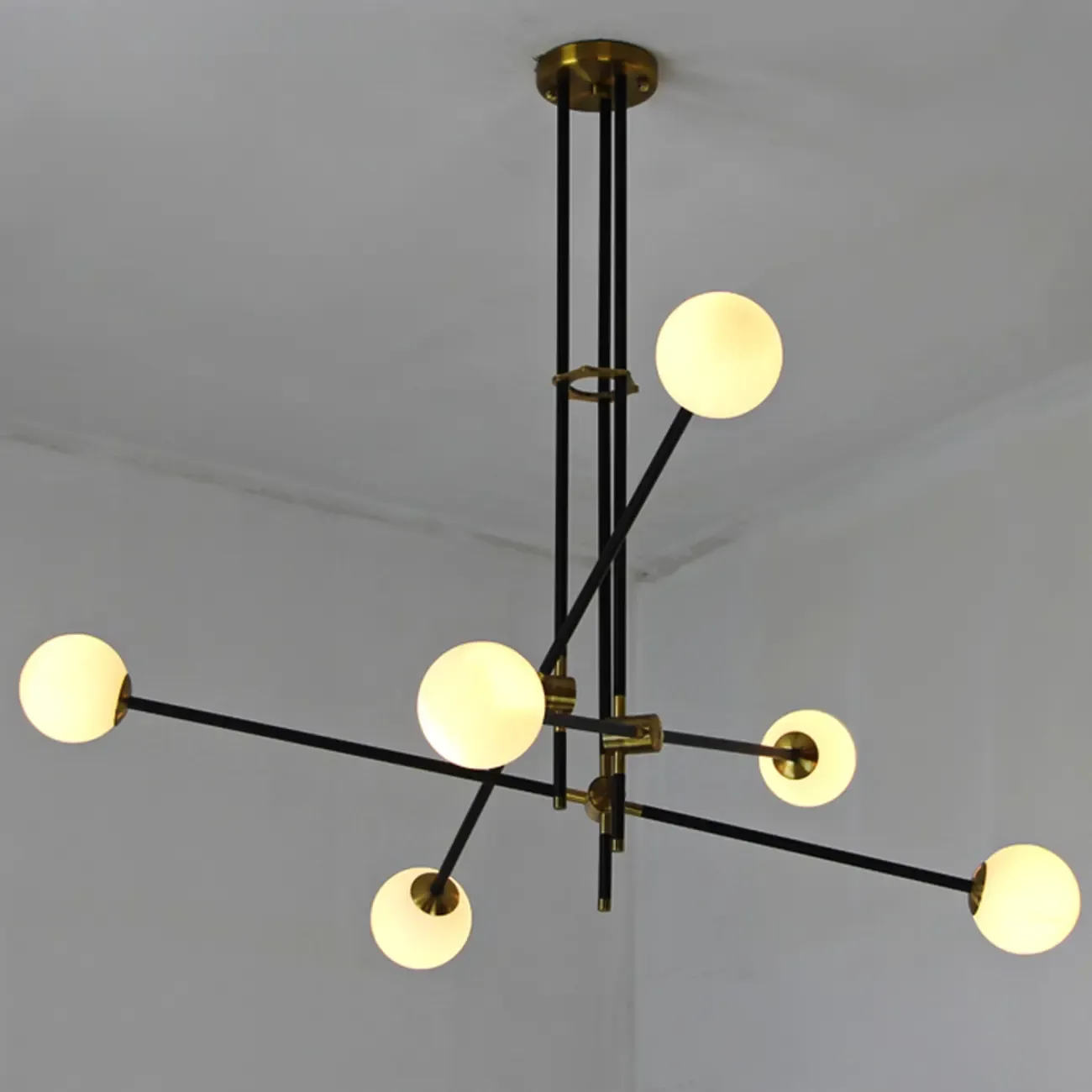 6-Light Modern Industrial Globe Chandelier with Sputnik Design Image - 12