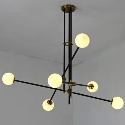 6-Light Modern Industrial Globe Chandelier with Sputnik Design Image - 12