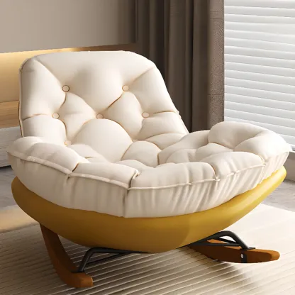 Scandinavian Upholstered Rocking Chair with Optional Ottoman Image - 26
