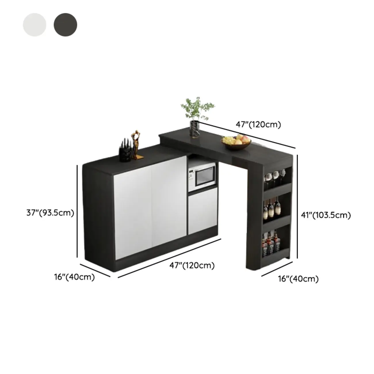 Modern Brown Counter Bar Table with Wine Cabinet Storage for Living Room Image - 23 | homeyfad