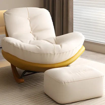 Scandinavian Upholstered Rocking Chair with Optional Ottoman Image - 27