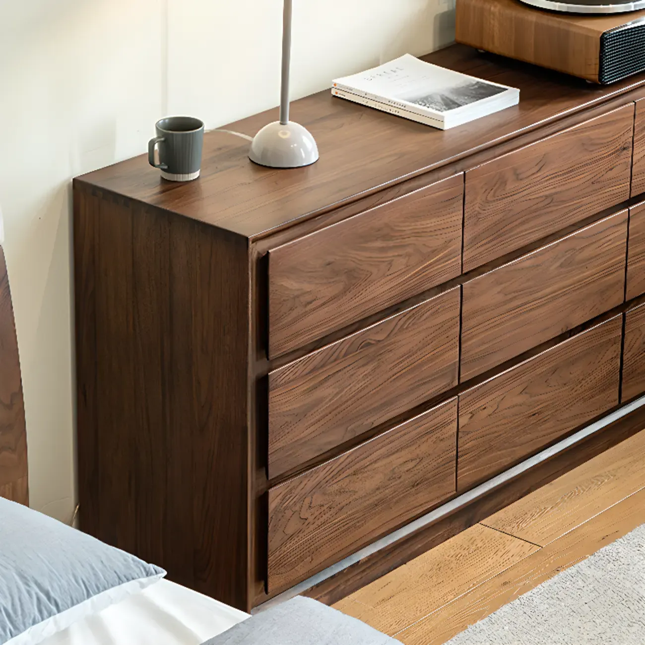 Dressers & Chests Modern Brown Wood WIth 9-Drawers Image - 5