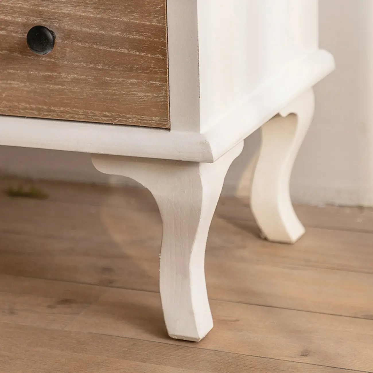 Vintage Wood and Metal Curved Display Cabinet for Living Room Image - 10 | homeyfad