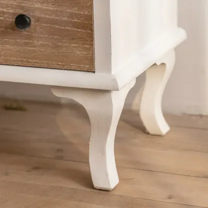 Vintage Wood and Metal Curved Display Cabinet for Living Room Image - 10