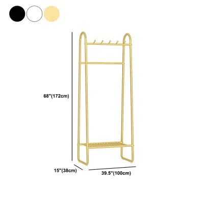 Industrial Metal Hall Tree with Shelf and Hooks #size