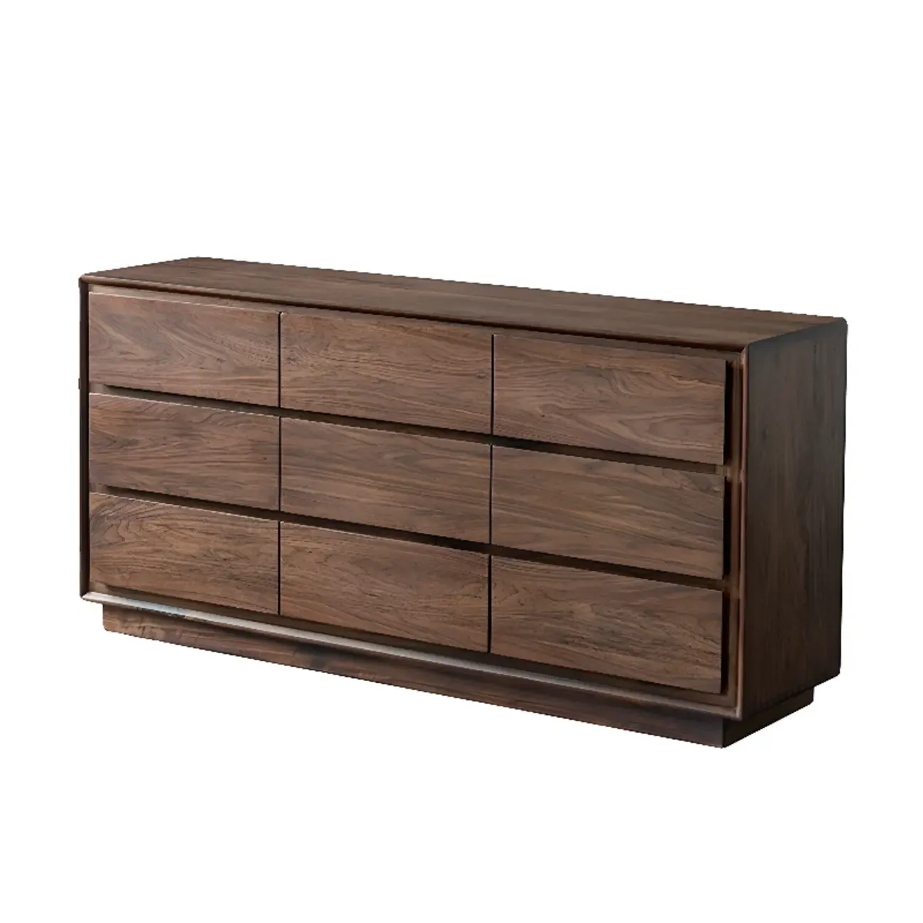 Dressers & Chests Modern Brown Wood WIth 9-Drawers Image - 6