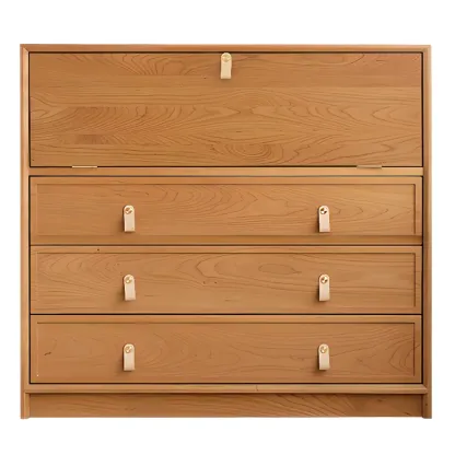 Classic Wooden Display Cabinet with Glass Doors for Living Room Image - 6