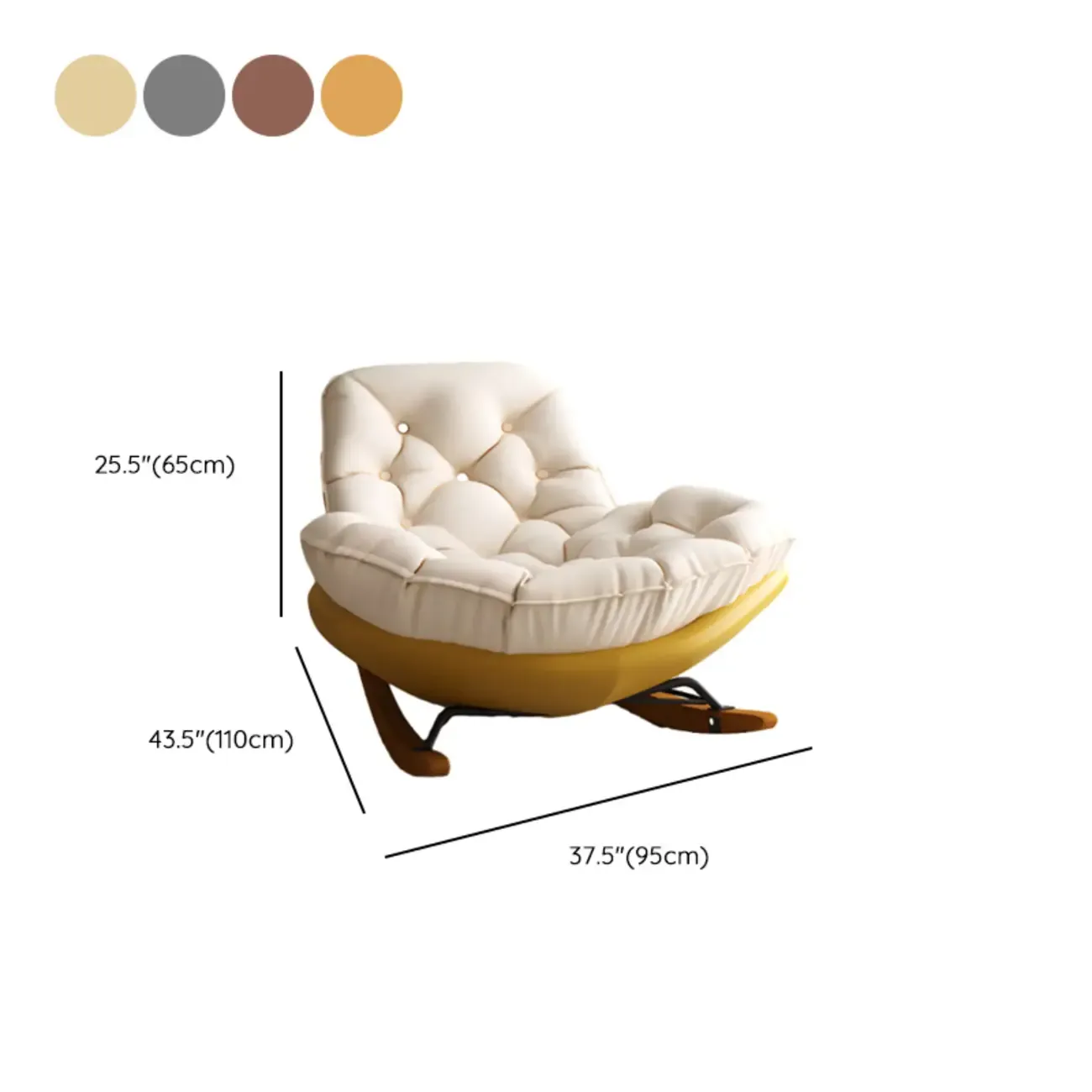 Scandinavian Upholstered Rocking Chair with Optional Ottoman Image - 30