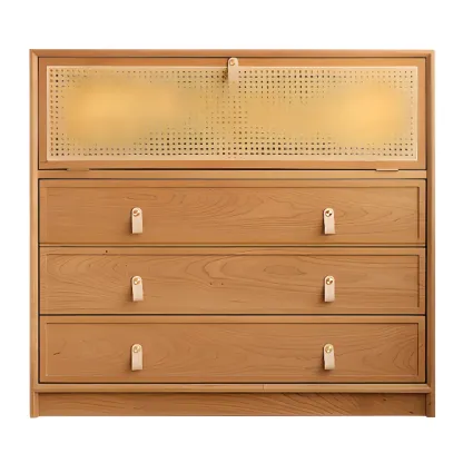 Classic Wooden Display Cabinet with Glass Doors for Living Room Image - 8