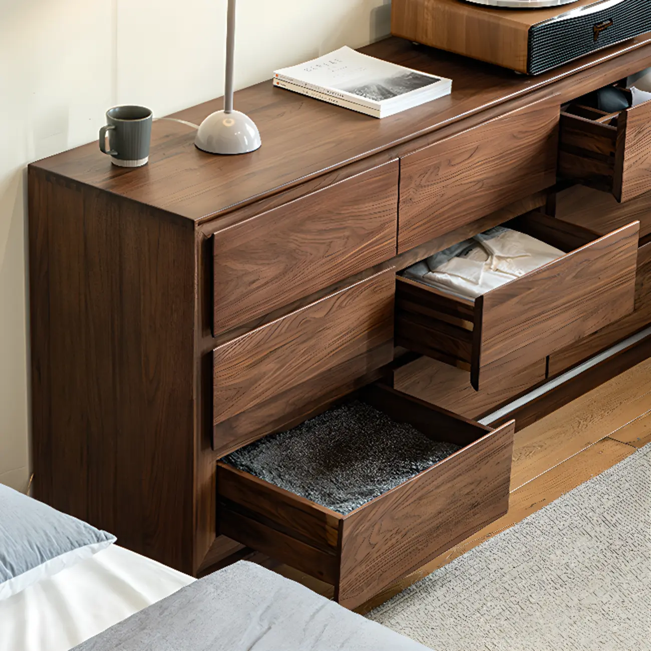 Dressers & Chests Modern Brown Wood WIth 9-Drawers Image - 8 | homeyfad