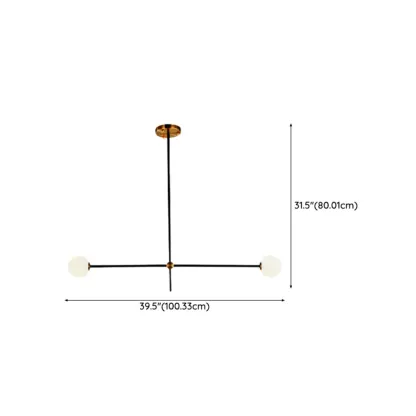 6-Light Modern Industrial Globe Chandelier with Sputnik Design #size